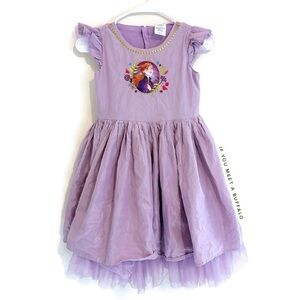 Disney Store Girls 7/8 Frozen II Purple Taffeta Anna Dress Embroidered Poofy